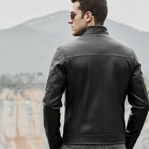 Men's Black Leather Motorcycle Jacket