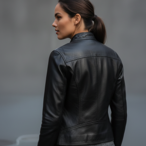 Women's Black Real Leather Biker Jacket