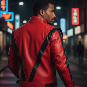 Michael Jackson Thriller Red Leather Jacket