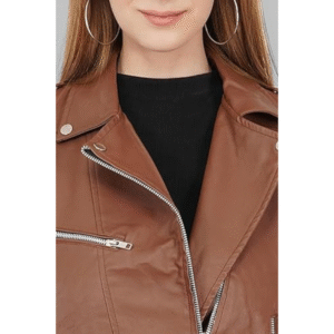 Aaron Craft Women's real Leather Bomber Biker Jacket