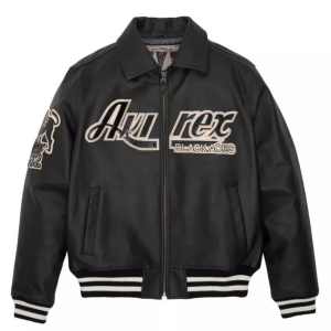 Avirex Tuskegee Black Aces Leather Jacket Black