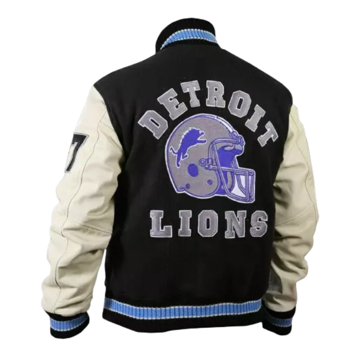 Beverly Hills Cop Axel Foley Detroit Lions Vintage Wool/Leather Jacket - Image 2