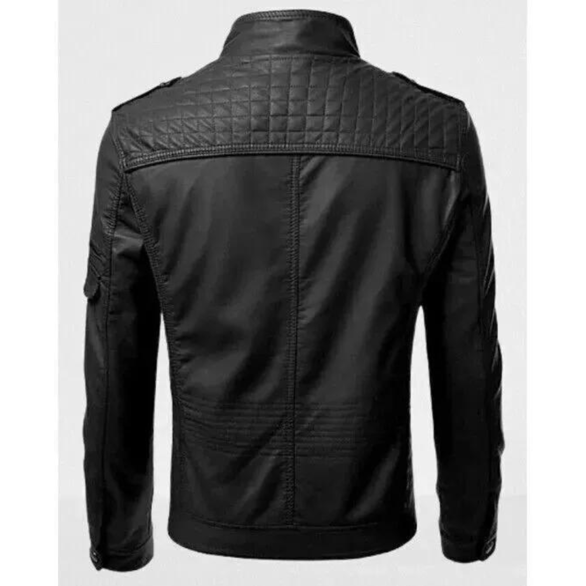Black Leather Biker Fashion Jacket for Men, Men Leather Outerwear - Image 2