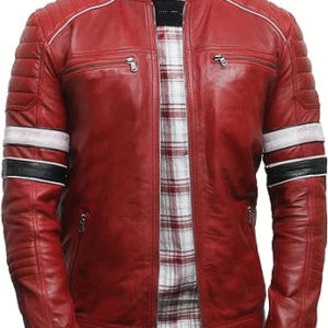Black Leather Jacket Mens - Cafe Racer Real sheepskin Leather Distressed Motorcycle Jacket
