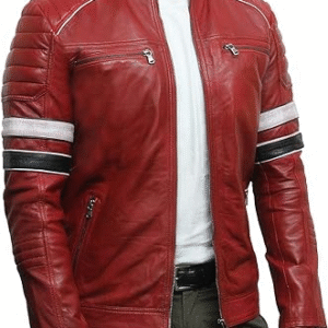 Black Leather Jacket Mens - Cafe Racer Real sheepskin Leather Distressed Motorcycle Jacket