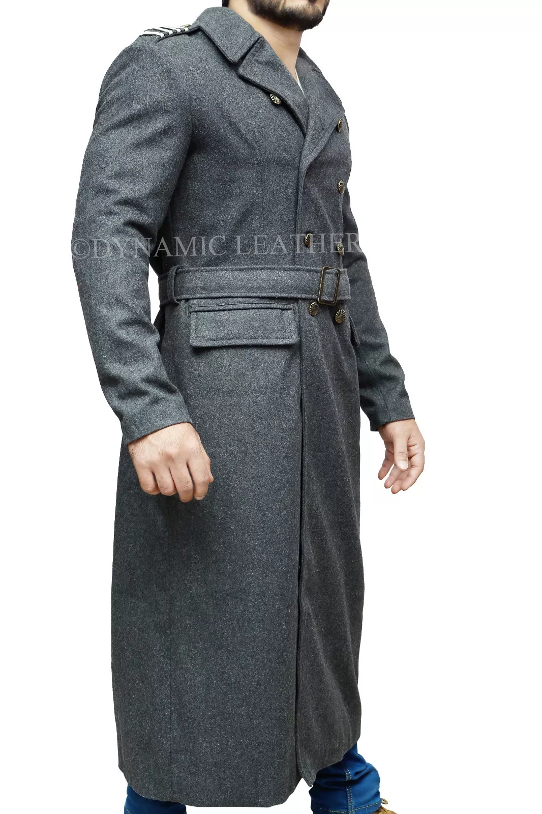 Captain Jack Harkness Grey Wool Fabric Fashion Cabin - Image 3
