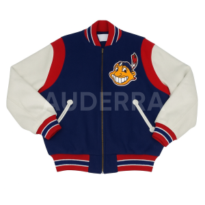 Cleveland Indians 1948 Varsity Wool Genuine Leather Sleeves Letterman Women Jacket
