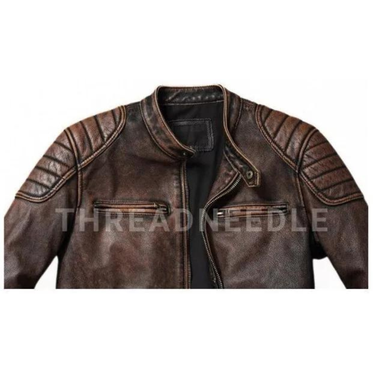 Men Leather Jacket Top Layer Cowhide Leather Clothes Men's Stand Collar Motorcycle Autumn Winter Plus Size Clothes - Image 3