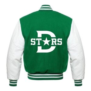Dallas Stars Classic Green Wool Genuine Leather Sleeves Varsity Letterman Jacket