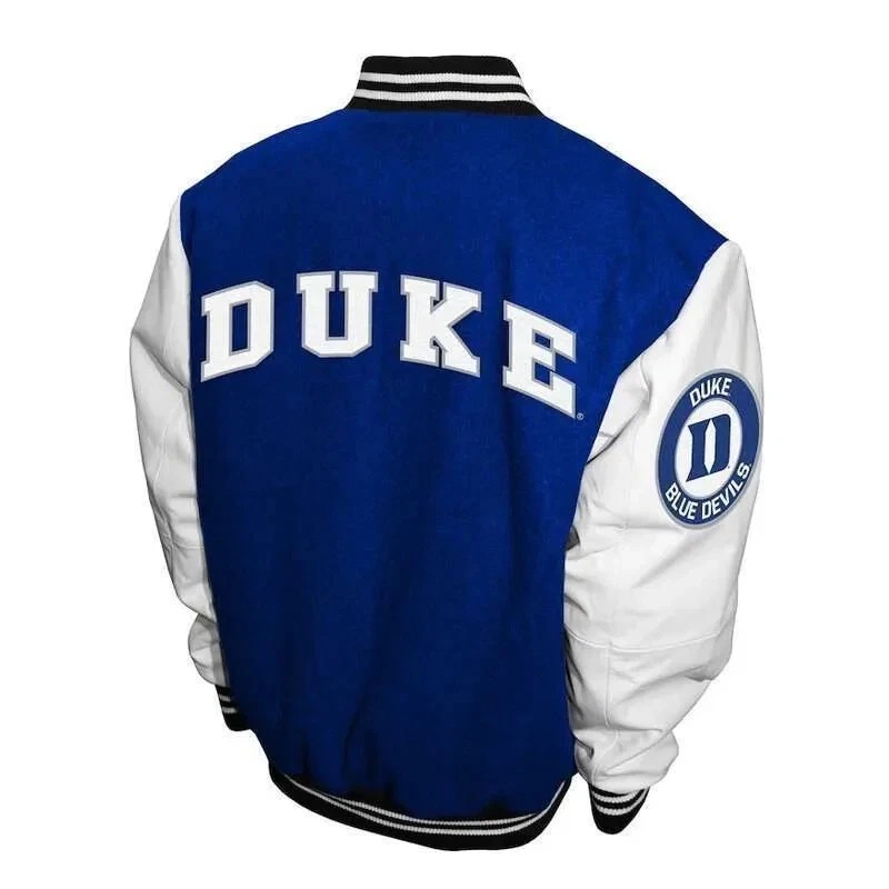 Duke Blue Devils Graduate Varsity Wool Leather Sleeves Women Letterman Jacket - Image 3