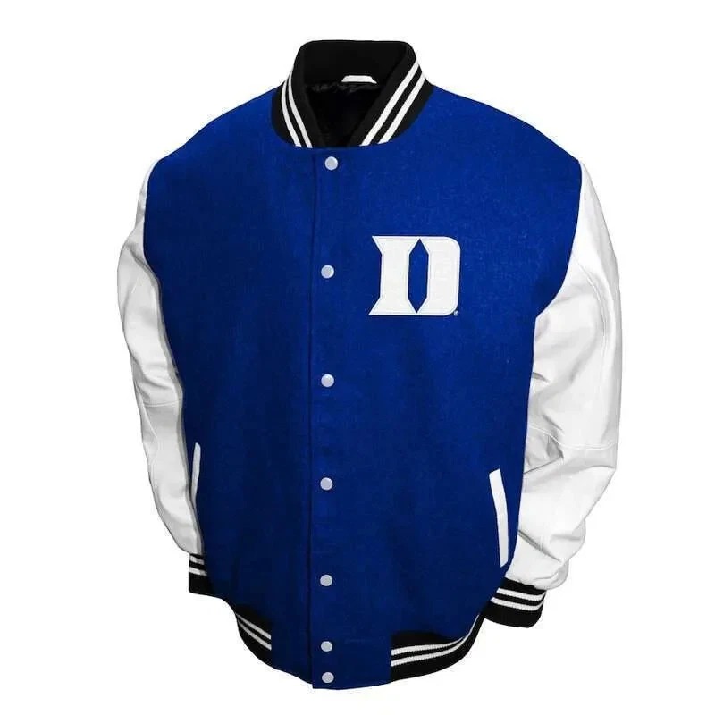 Duke Blue Devils Graduate Varsity Wool Leather Sleeves Women Letterman Jacket - Image 4