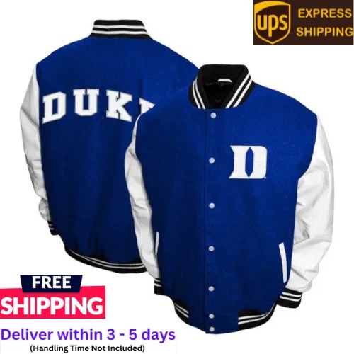 Duke Blue Devils Graduate Varsity Wool Leather Sleeves Women Letterman Jacket - Image 2