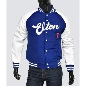 Elton John Dodger Wool & Genuine Leather Sleeves Varsity Women's Letterman Jacket