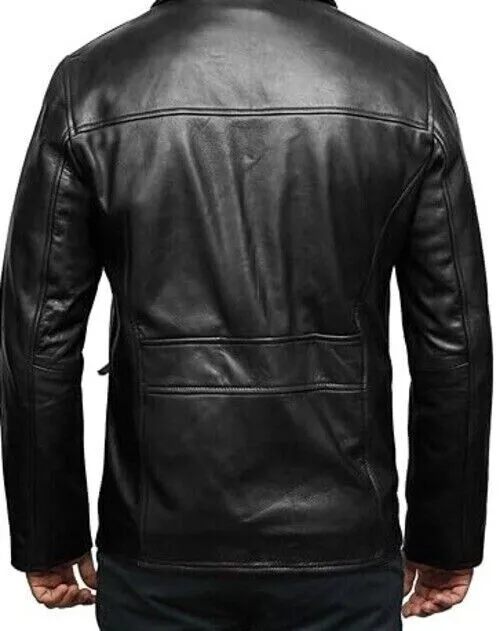 Genuine Sheep Leather Inception Cobb Vintage Black Men's Biker Jacket - Image 2