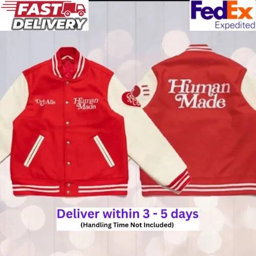 Girls Don’t Cry Dry Alls Human Made Wool Leather Letterman VarsityWomen's Jacket - Image 4