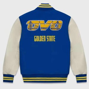 Golden State Warriors Wool Genuine Leather Sleeves Varsity Men Letterman Jacket