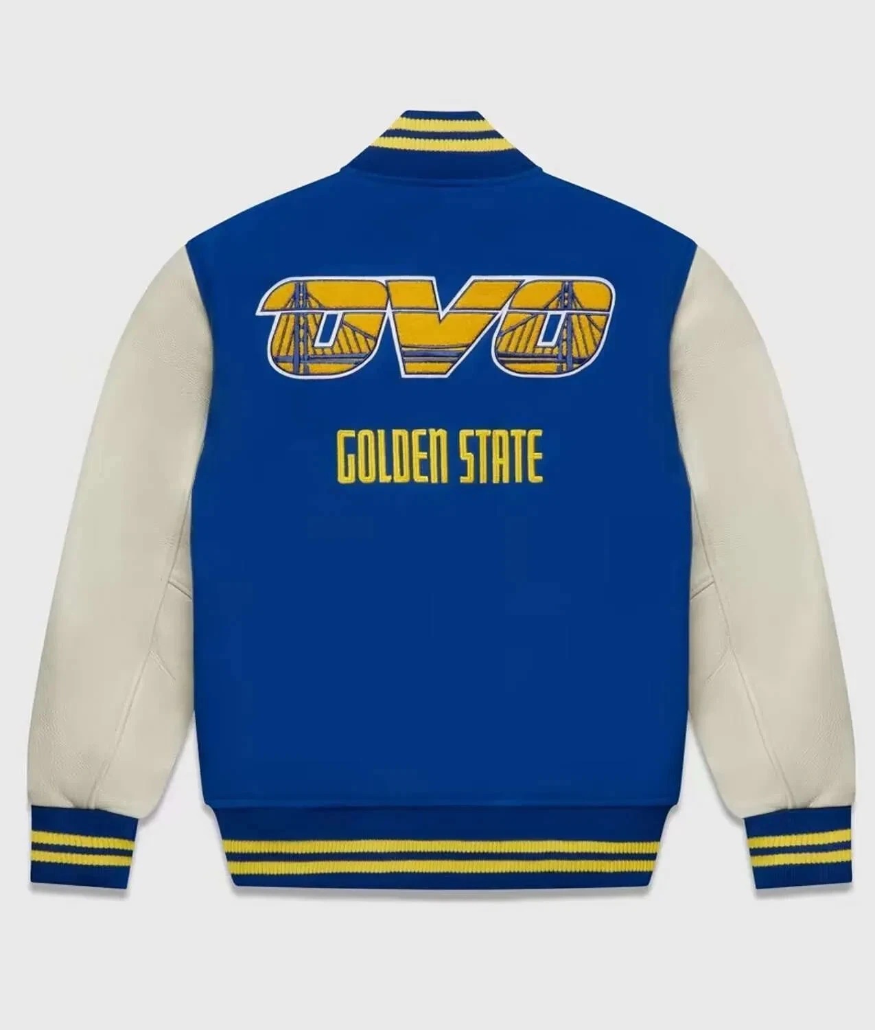 Golden State Warriors Wool Genuine Leather Sleeves Varsity Women Letterman Jacket - Image 2