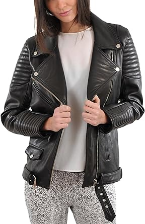 Kingdom Leather Women's Leather Jacket Coat Genuine real Pure Leather Bomber Biker Jacket