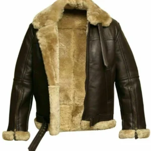 Men's RAF Aviator Real Leather Jacket Coat Bomber B3 Sheep Skin Leather Flying