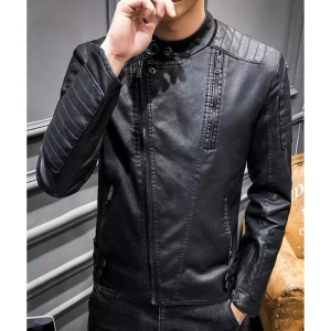Men Leather Jacket Fashion Streetwear Spring Men's Jacket Hip Hop Lapel Zipper Jacket Men