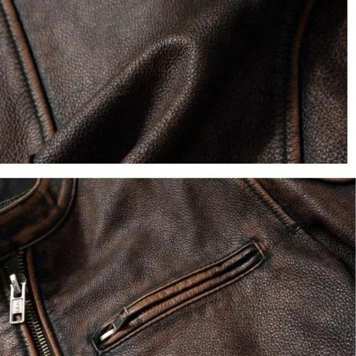 Men Leather Jacket Top Layer Cowhide Leather Clothes Men's Stand Collar Motorcycle Autumn Winter Plus Size Clothes - Image 2