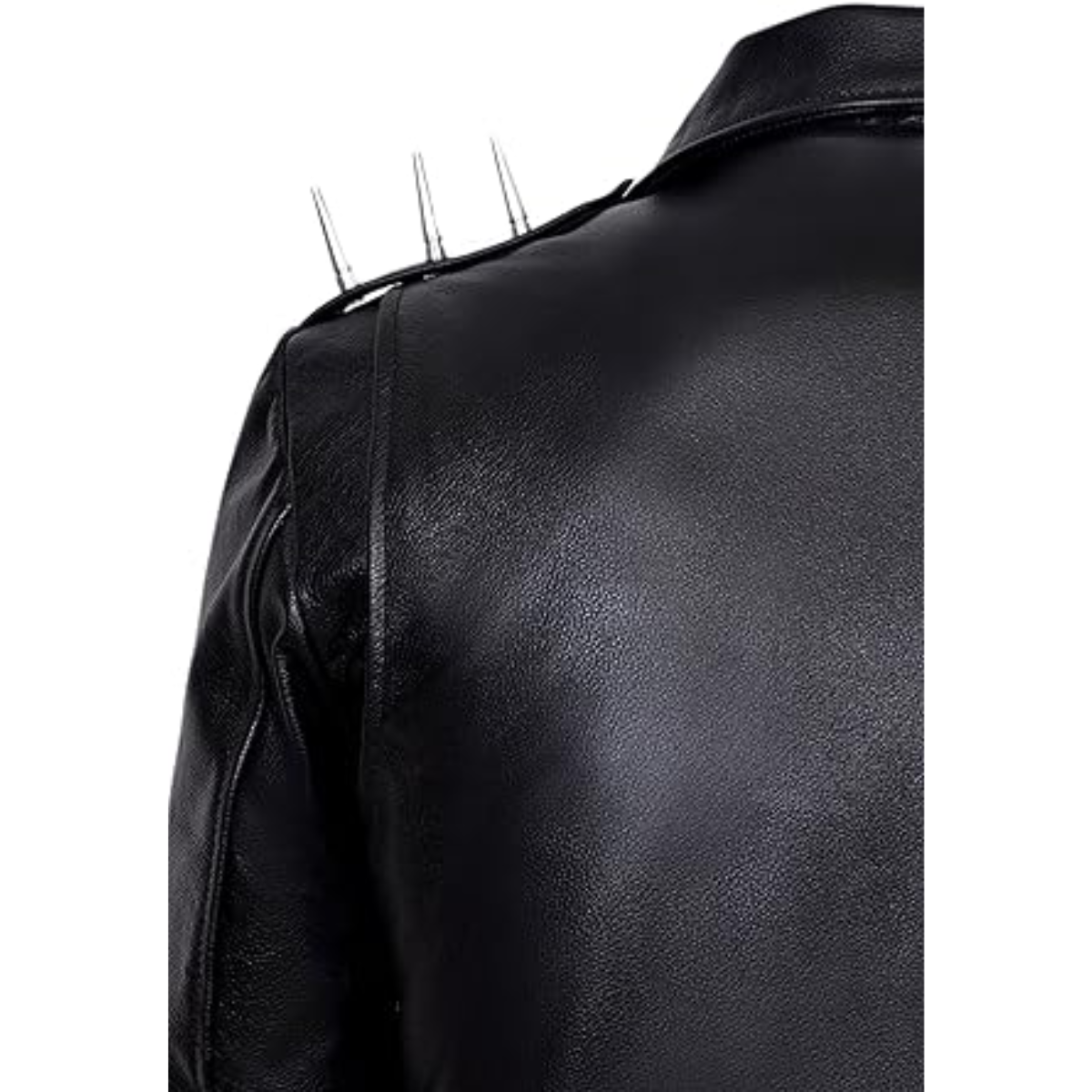Men's Black METAL SPIKES Brando Jacket Motorcycle Cowhide Real Leather Jacket - Image 4