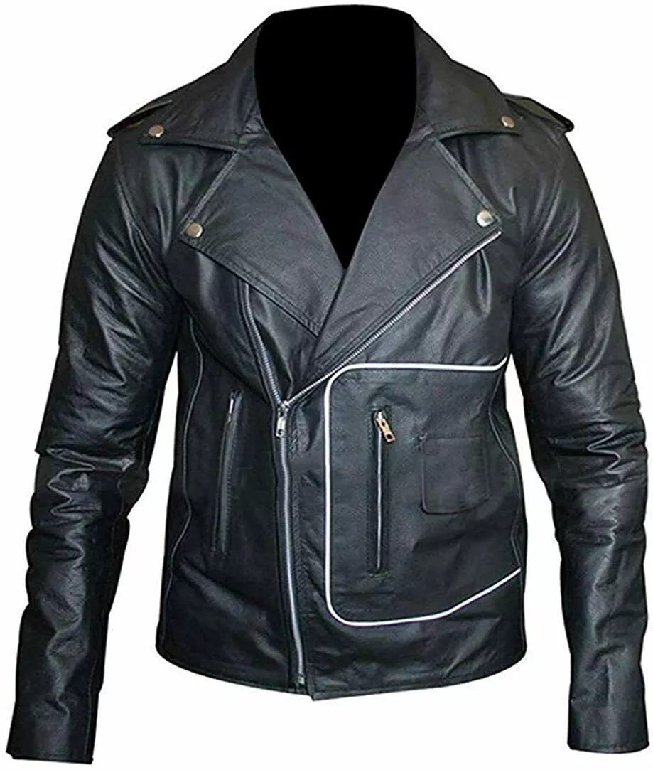 Men’s Grease T Birds Black Motorcycle Leather Jacket