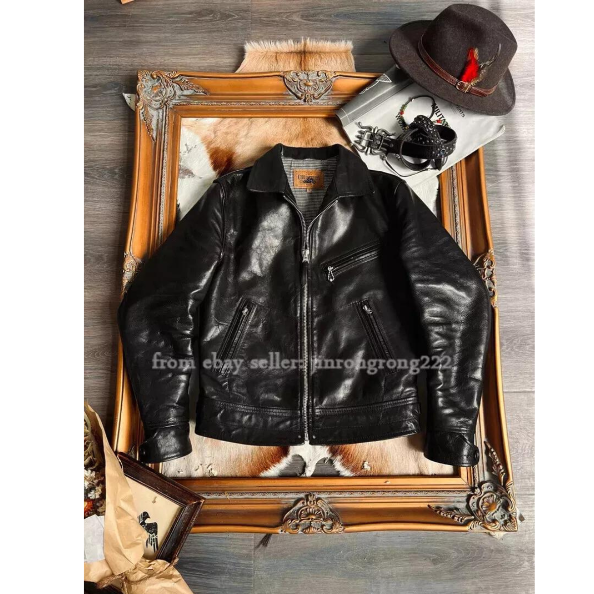 Men's Japanese Retro Leather Jacket - Slim Fit