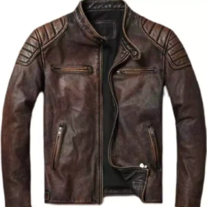Men's Jackets Vintage Yellow Brown Real Cowhide Genuine Leather