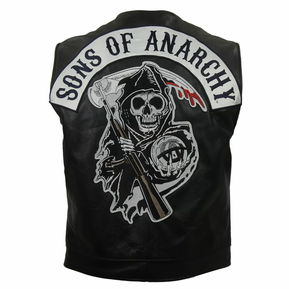 Men's SOA Sons of Anarchy Real Leather Vest – BNWT - Image 3