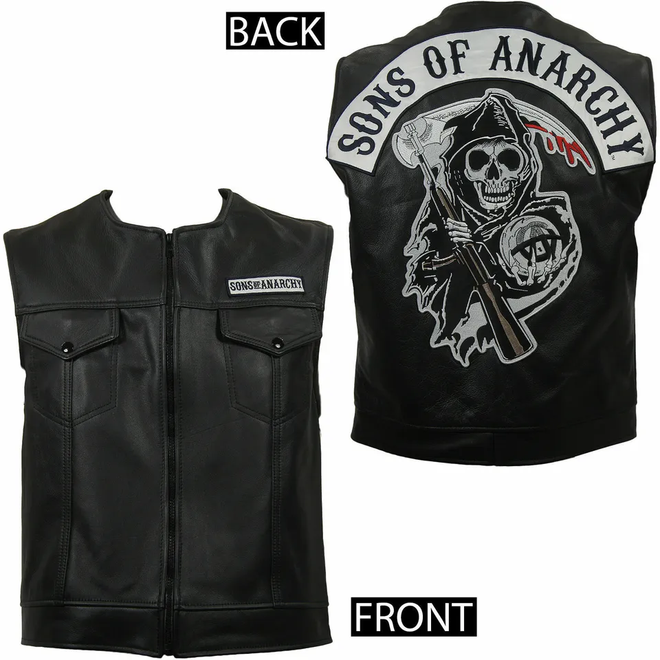 Men's SOA Sons of Anarchy Real Leather Vest – BNWT - Image 2