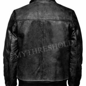 Men's Biker Motorcycle Vintage Distressed BLACK Bomber Winter Leather Jacket