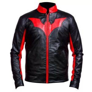 Men's Vintage Black & Red Beyond Bruce Wayne Motorbike Costume Jacket
