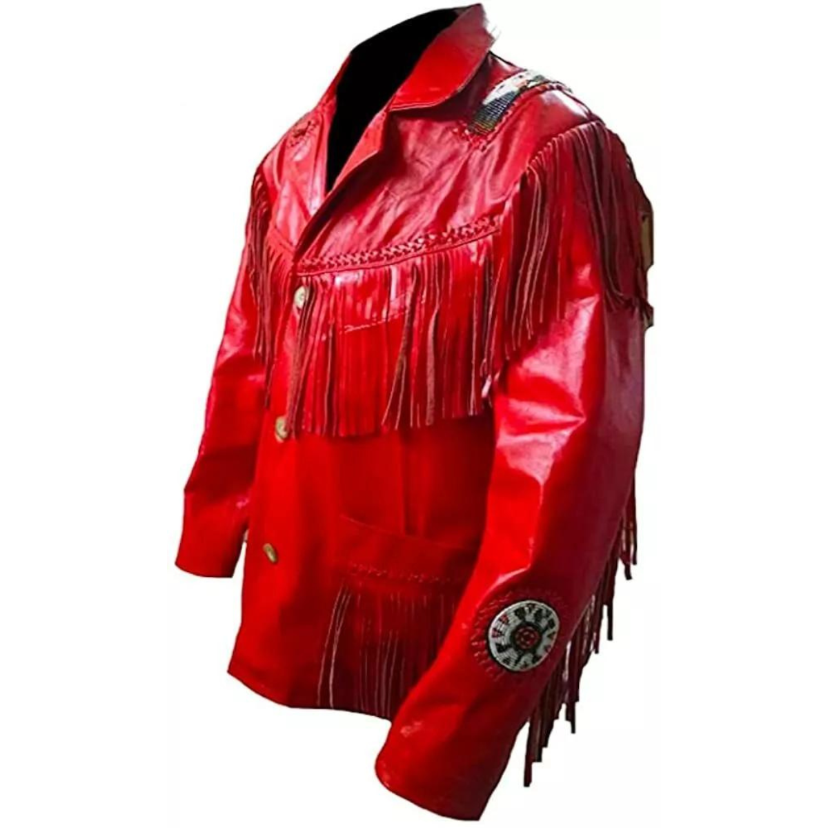 Men's Western Cowboy Real Leather Cowhide Jacket - Image 3