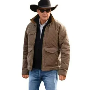 Men's Yellowstone John Dutton Kevin Costner Season 4 Brown Quilted Cotton Jacket