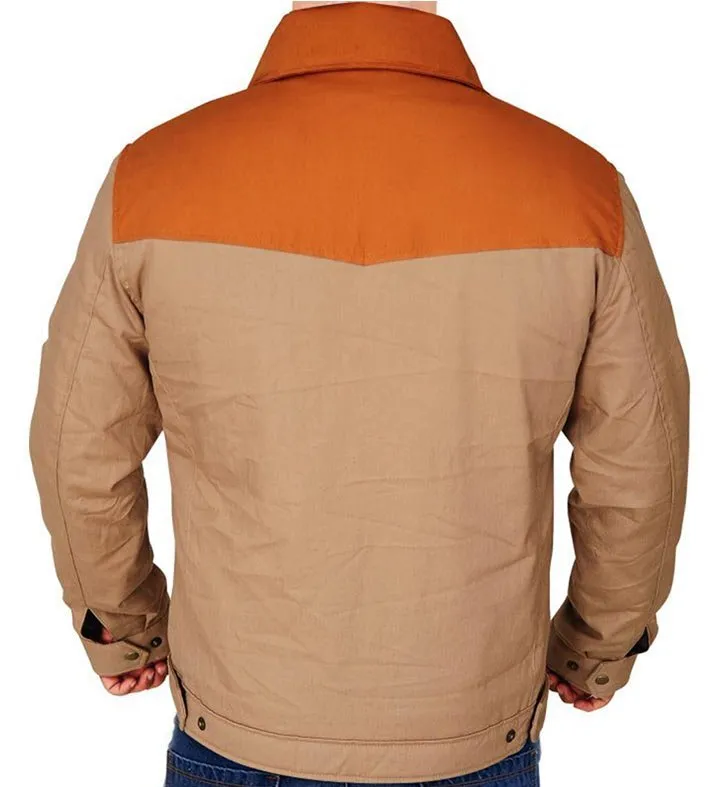 Mens Kevin Costner Yellowstone Series John Dutton Casual Outerwear Cotton Jacket - Image 2