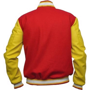 Men’s MJ Thriller Red M Logo Varsity Letterman Bomber Jacket