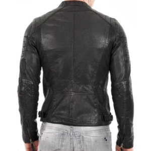 Mens Motorcycle Slim Fit Biker Leather Jacket