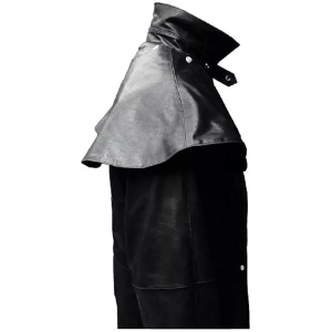 Mens Real Black Leather Long Coat Duster Riding Hunting Steampunk Trench Matrix