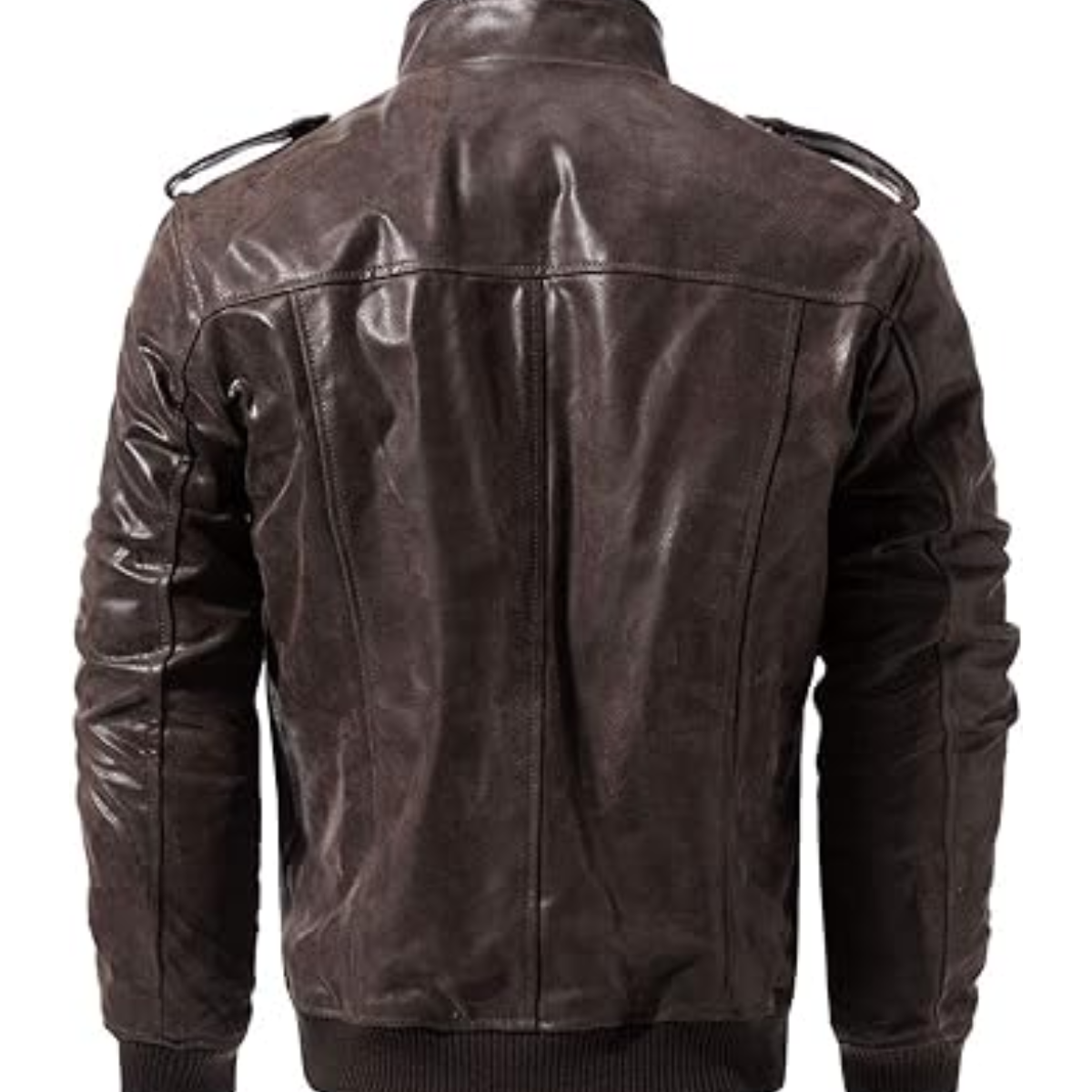 Men's Slim Fit Brown Biker Handmade Motorcycle Cafe Racer Genuine Leather Jacket - Image 3