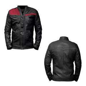 Men's Star Wars Finn Costume Avenger Black Real Leather Jacket