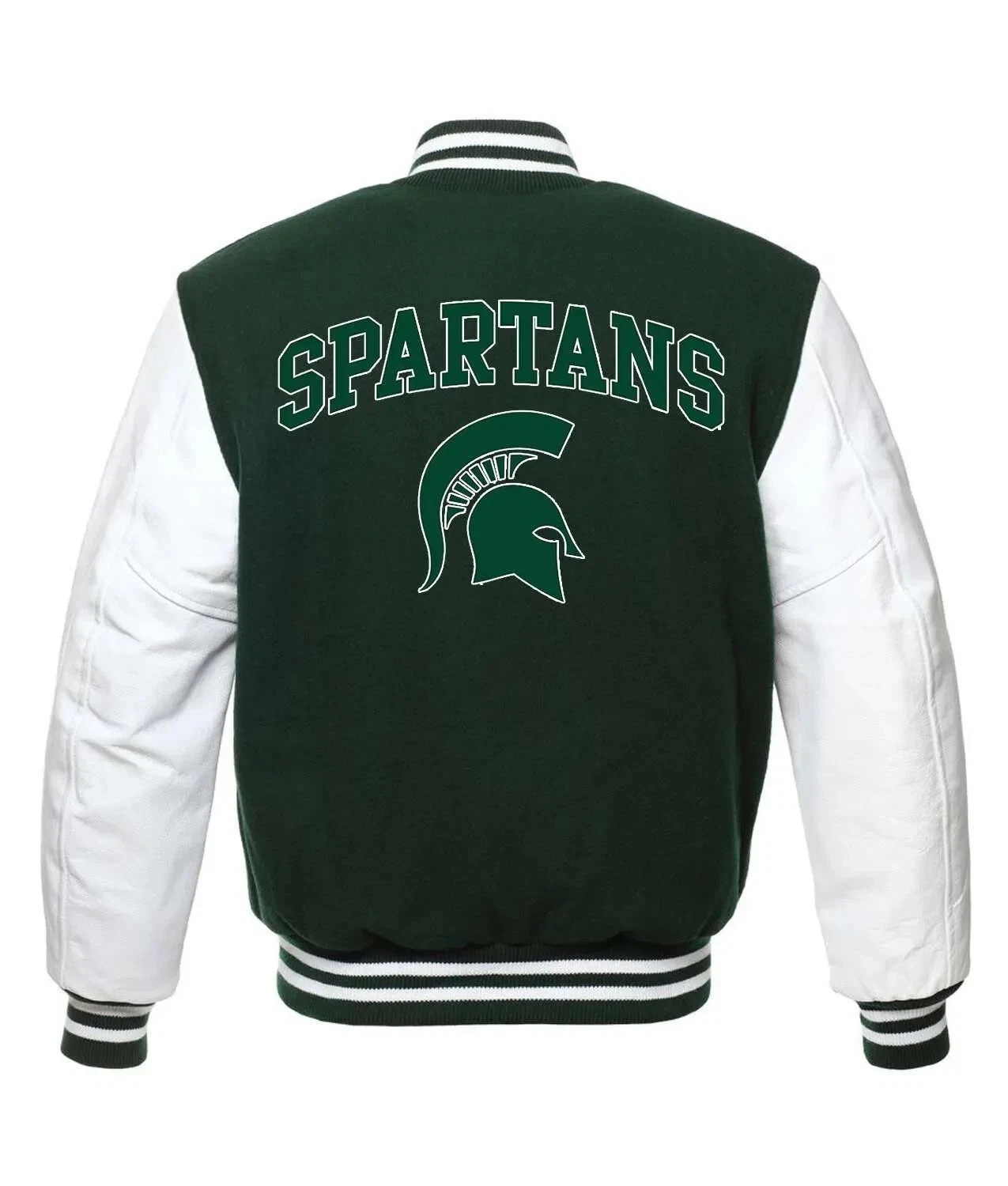Michigan State Spartans University Wool Leather Varsity Women's Letterman Jacket - Image 2