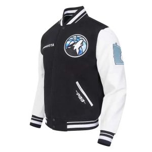 Minnesota Timberwolves Wool Genuine Leather Varsity Sleeves Men Letterman Jacket