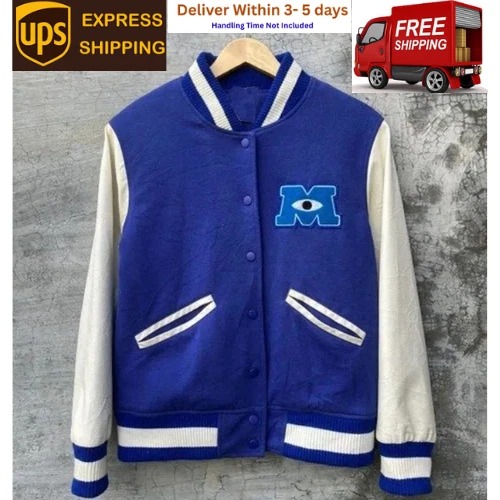 Monsters University James Sullivan Letterman Wool Leather Sleeves Varsity Jacket - Image 4