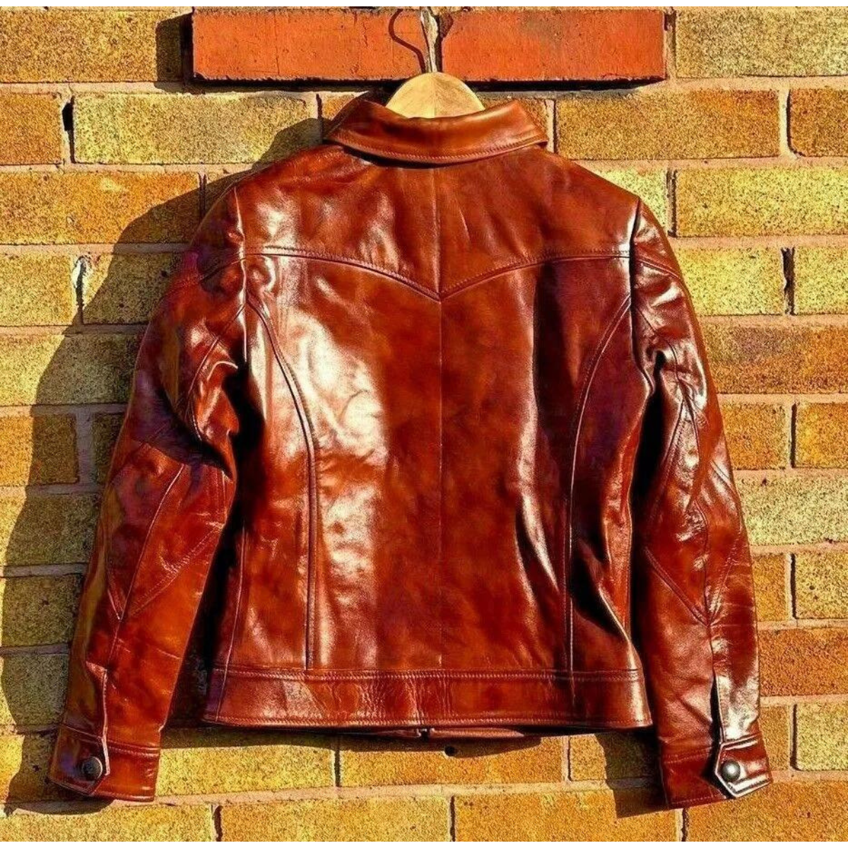 Selena Brown Distressed Brown Leather Motorcycle Fashion Jacket for Women's - Image 7