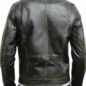 Motorcycle Jacket Real Sheepskin Leather Jackets for Men Distressed Retro