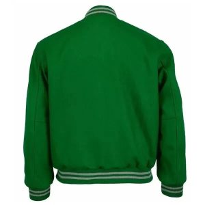 NBA Brooklyn Nets Green Wool Full-Button Letterman Men's Varsity Bomber Jacke