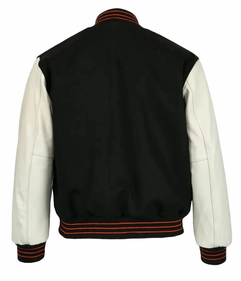 NY New York Giants Black Wool Varsity Genuine Leather Sleeves Letterman Jacket - Image 3