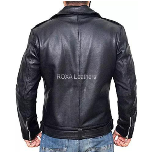 Negan Style Brando Biker Real real Black Leather Jacket -Motorcycle Outerwear For Men’s