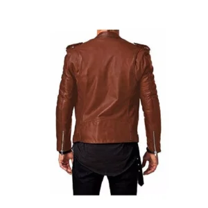 New Men Genuine real Leather Jacket Maroon Slim fit Biker Motorcycle jacket